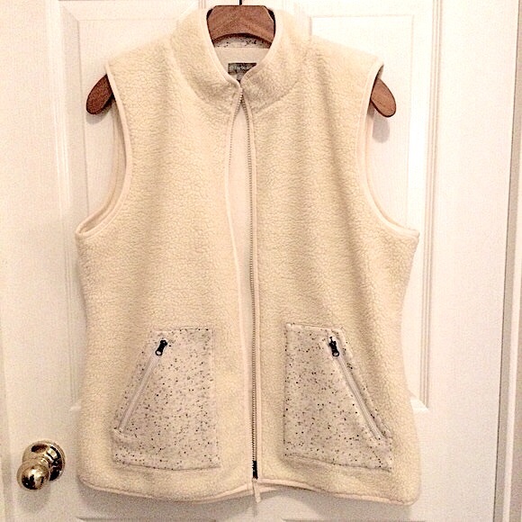 Talbots Jackets & Blazers - NWOT Talbots Teddy Medium Teddy Sherpa Vest Off-White VEST